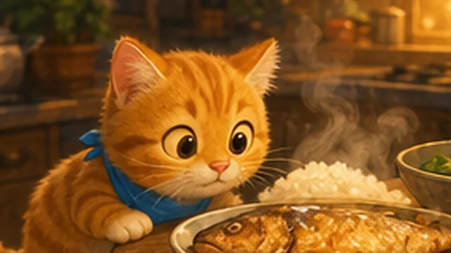 Bìa truyện Mèo Cam và bữa cơm không vội