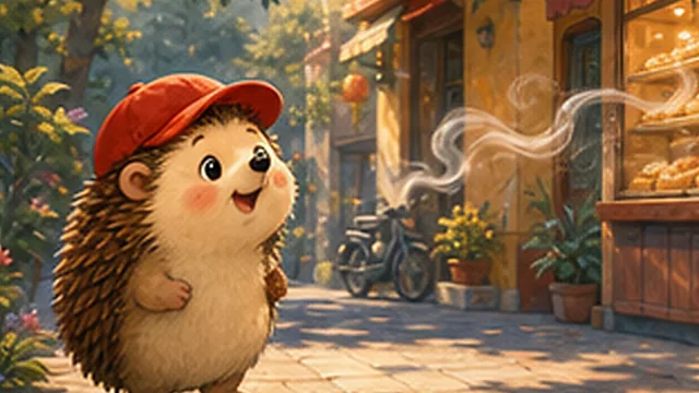 Bìa truyện Nhím Nhỏ và chiếc bánh xe xếp hàng