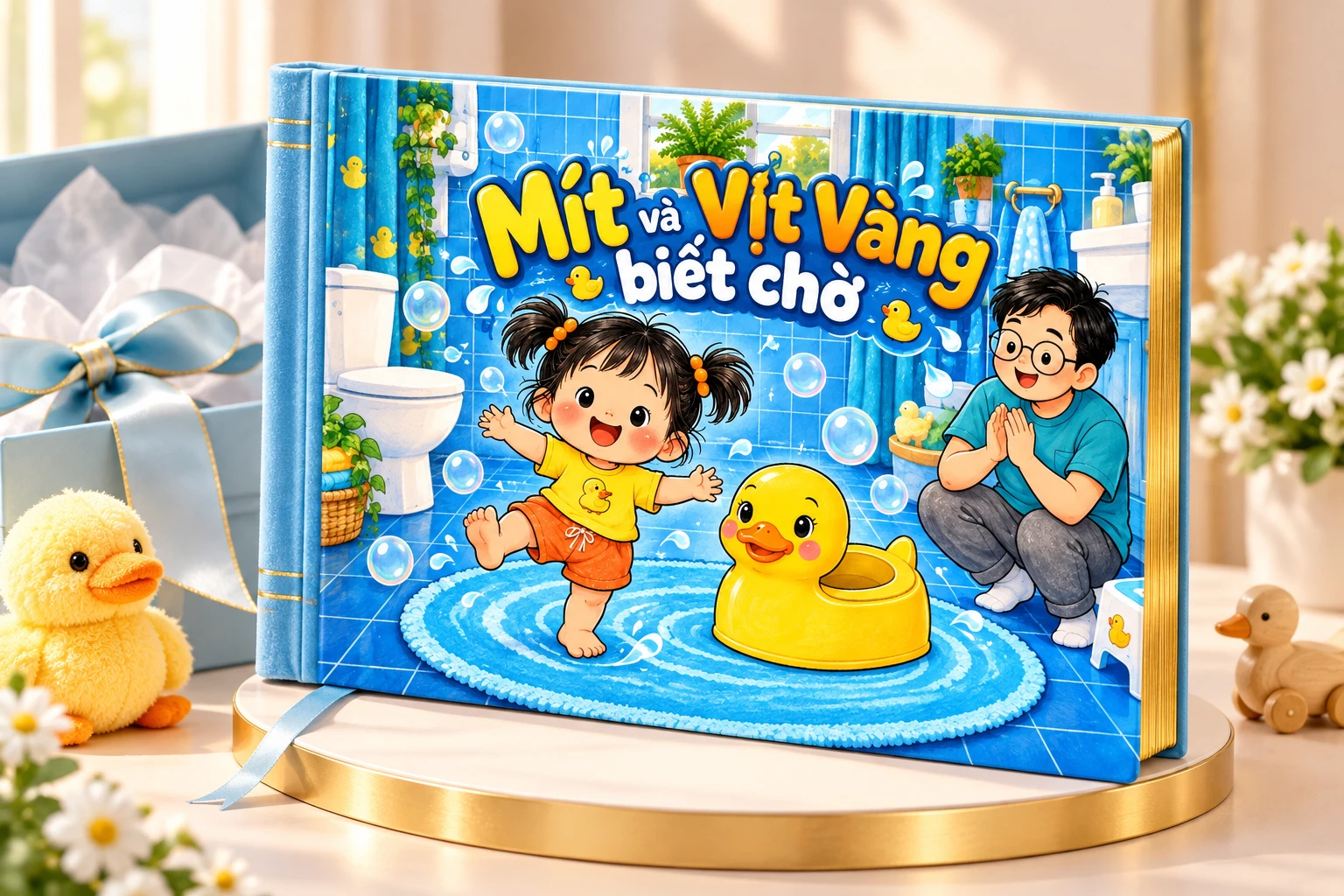 Sách bìa cứng Mít và Vịt Vàng biết chờ